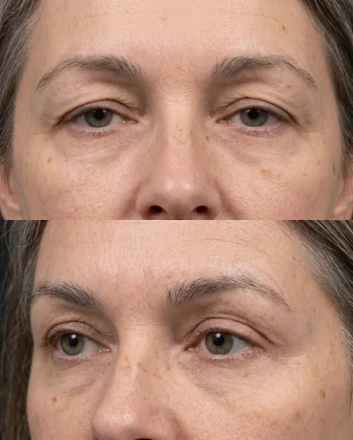 Augenbrauen anheben Botox Ergebnis