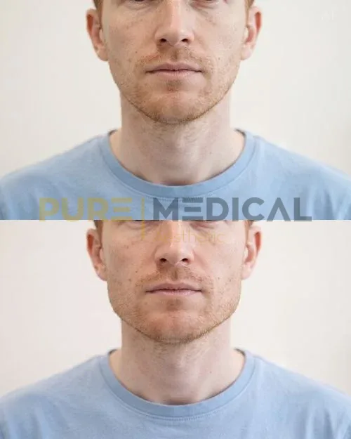 Vorher Nachher Jawline Übergang zum Hals
