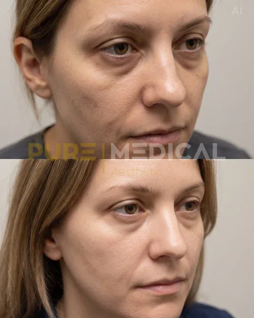 Vorher Nachher Polynukleotide Gesicht und Augen